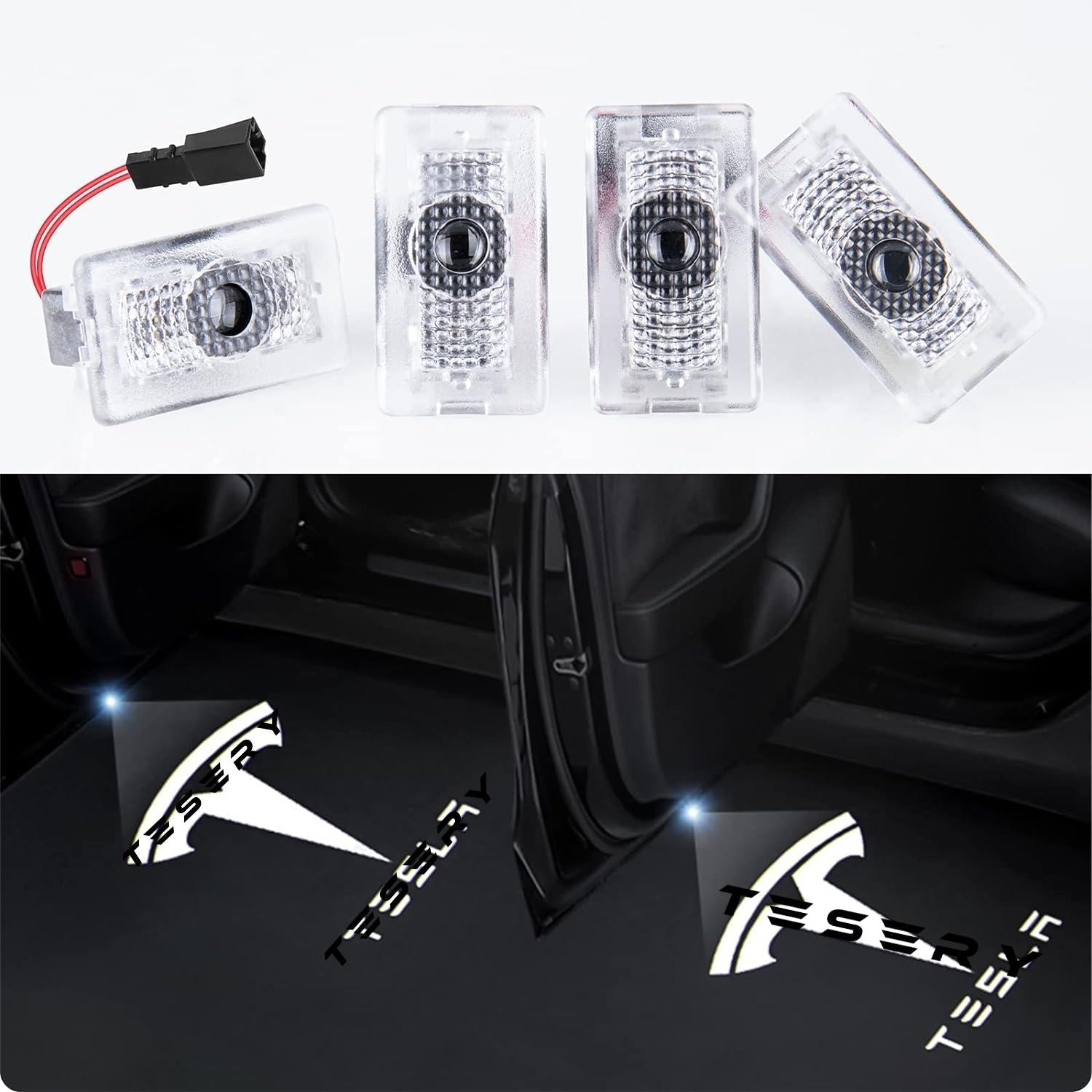 LED Logo Tesla Puddle Lights for Model 3/Y/S/X |