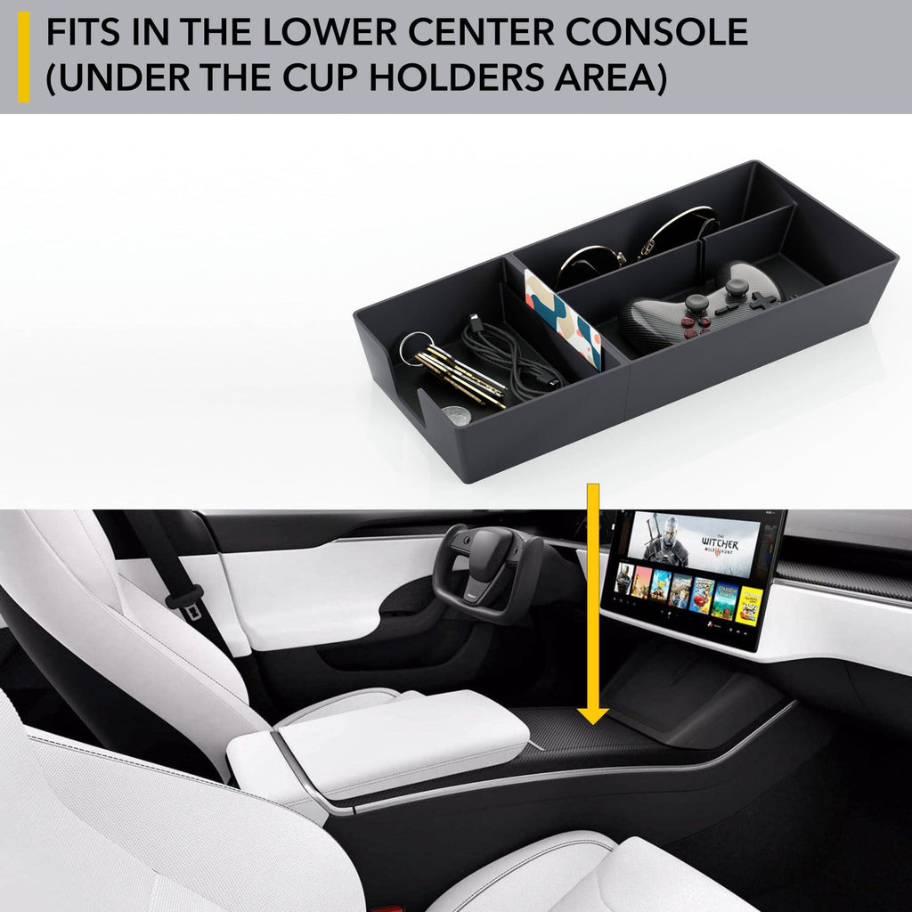 Lower Center Console Organizer | Tesla Model S / Tesla Model X 2021-2026