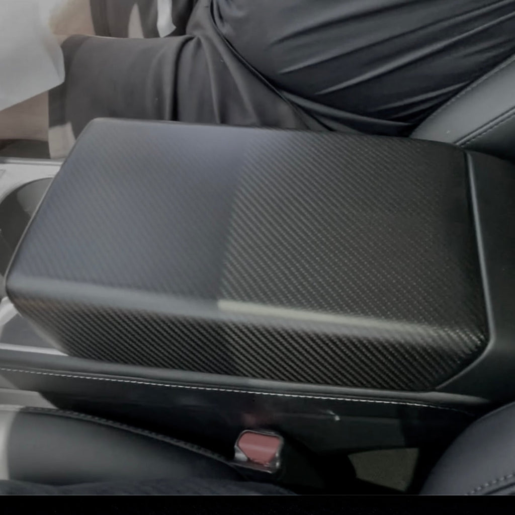 Model Y / 3 Armrest Cover - Dry Carbon Fiber Interior Mods