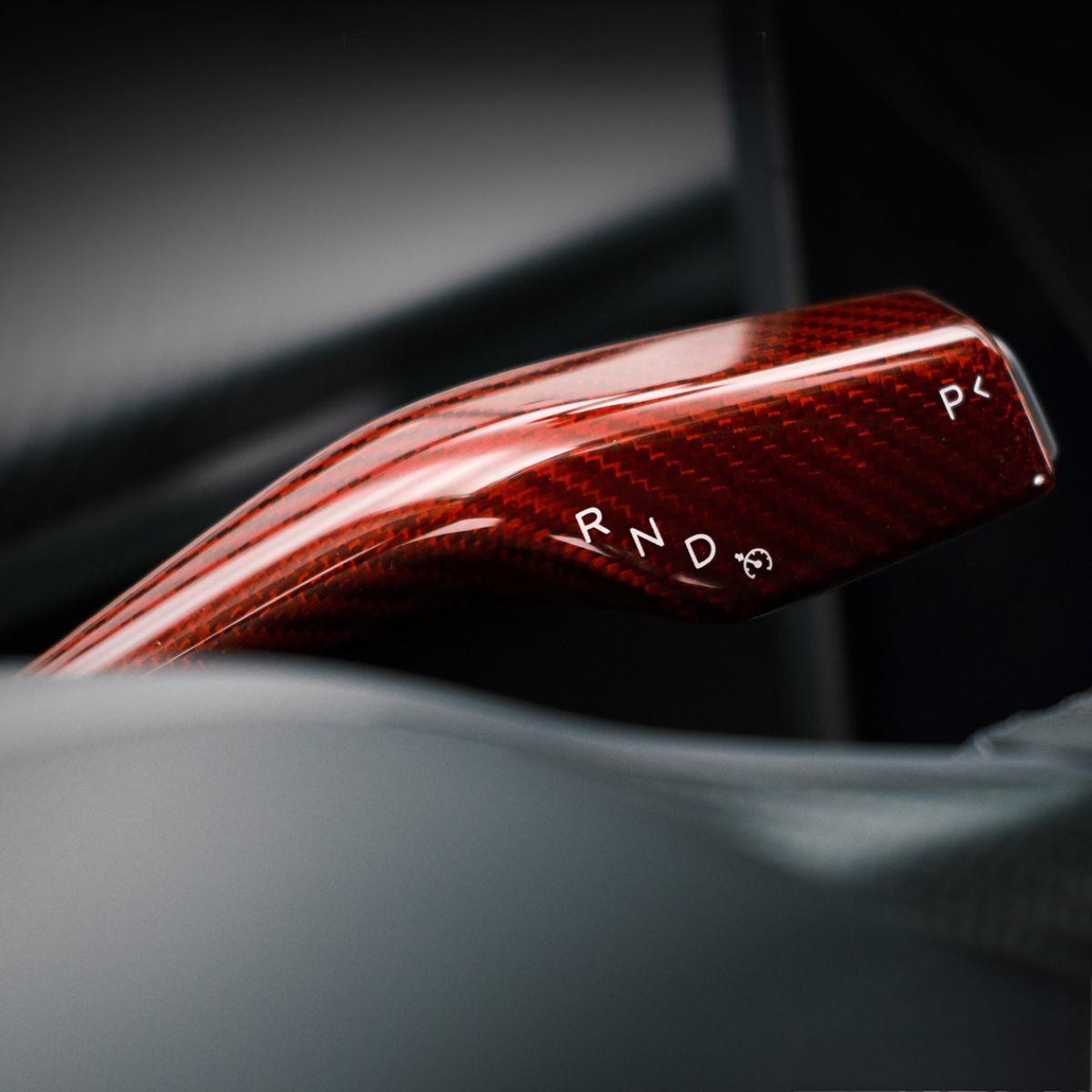 Model 3 / Y Turn Signal Stalk Cover - Dry Carbon Fiber Interior Mods