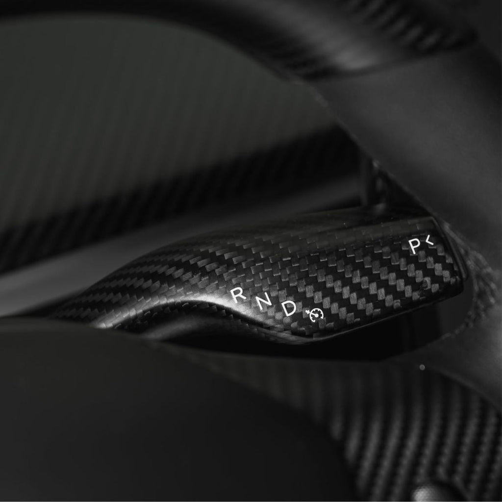 Model 3 / Y Turn Signal Stalk Cover - Dry Carbon Fiber Interior Mods