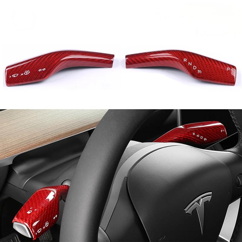 Model 3 / Y Turn Signal Stalk Cover - Dry Carbon Fiber Interior Mods