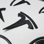 Model 3 / Y T Logo Overlay Front & Rear - Real Carbon Fiber Exterior