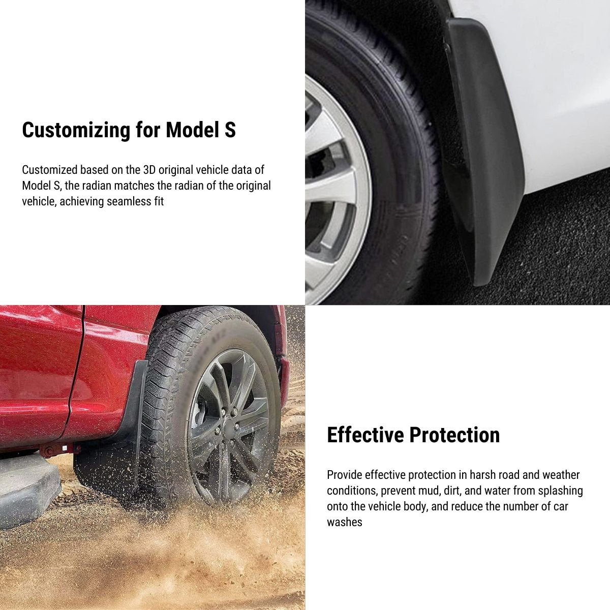 Mud Flaps Splash Guards for Model S 2014-Present