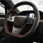 Touch Horn Plaid Round Steering Wheel Replacement for Tesla Model S / X 2021-2023
