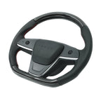 Touch Horn Plaid Round Steering Wheel Replacement for Tesla Model S / X 2021-2023