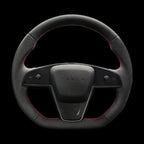 Touch Horn Plaid Round Steering Wheel Replacement for Tesla Model S / X 2021-2023