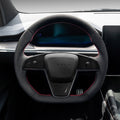 Touch Horn Plaid Round Steering Wheel Replacement for Tesla Model S / X 2021-2023
