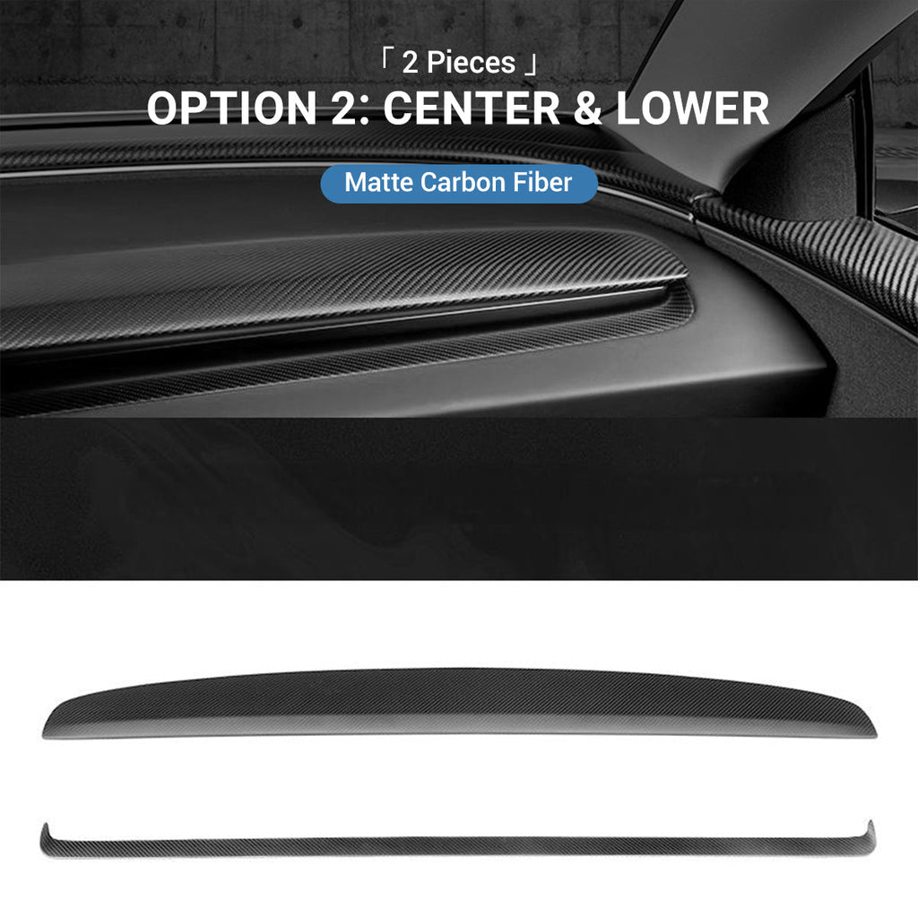 Real Dry Carbon Fiber Dashboard Cover Overlay for Model 3 Highland / Model Y Juniper