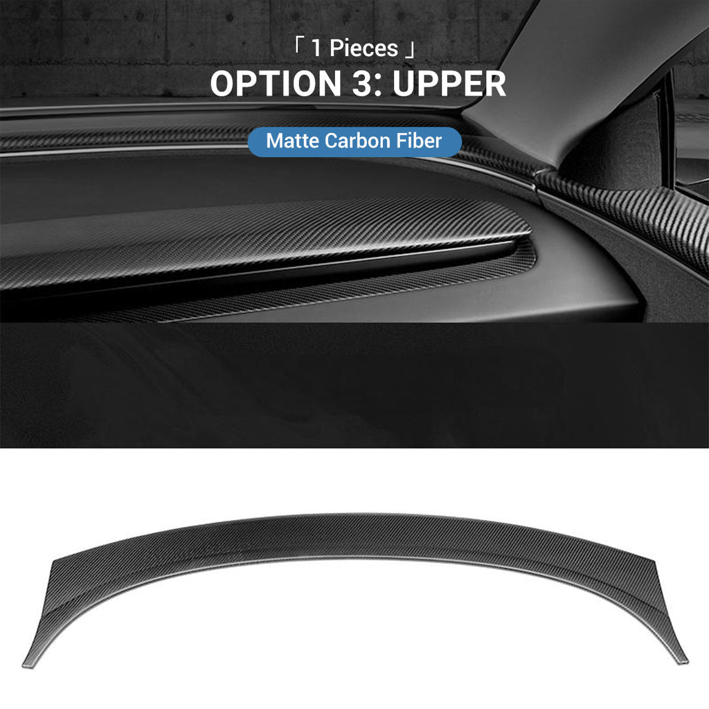 Real Dry Carbon Fiber Dashboard Cover Overlay for Model 3 Highland / Model Y Juniper
