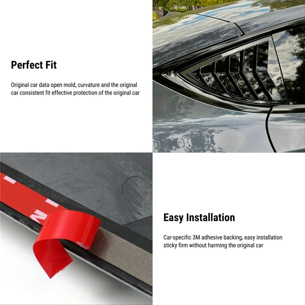 Rear Side Window Louvers Cover for Model Y | 3 Finishes | 2-Pack