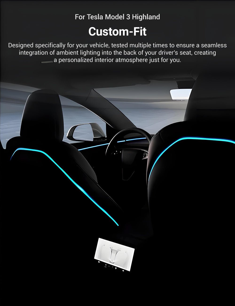 Seat Back Ambient Lighting for Model 3 Highland & Model Y Juniper (2PCS) |