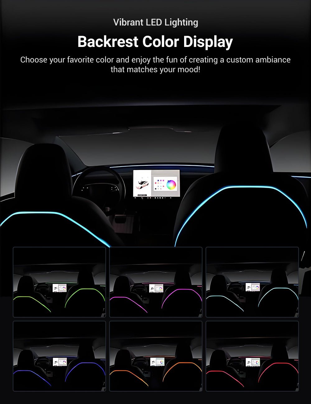Seat Back Ambient Lighting for Model 3 Highland & Model Y Juniper (2PCS) |