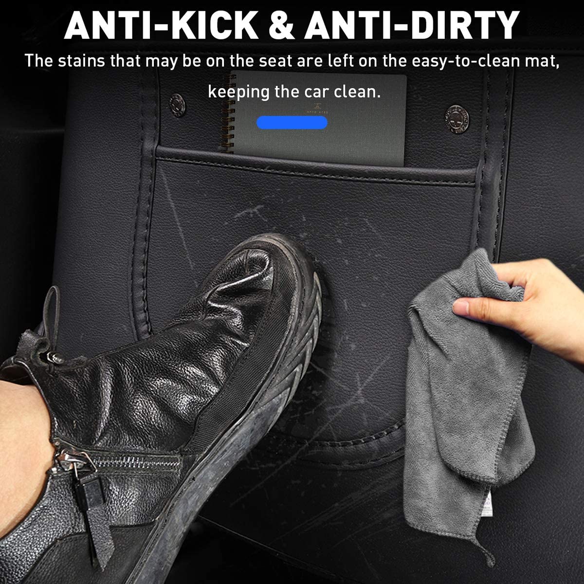 Seat Back Kick Protector for Model 3/Y | Storage Pockets | Easy Clean |