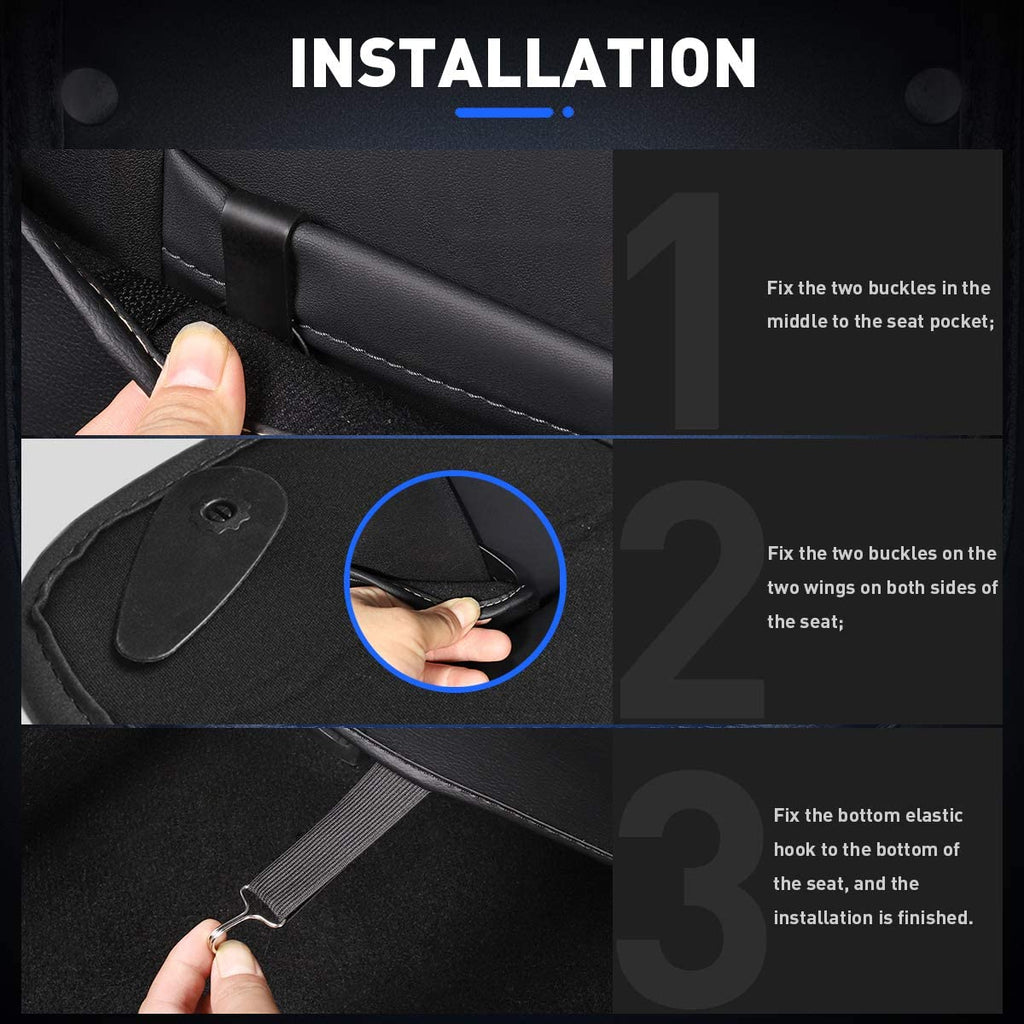 Seat Back Kick Protector for Model 3/Y | Storage Pockets | Easy Clean |