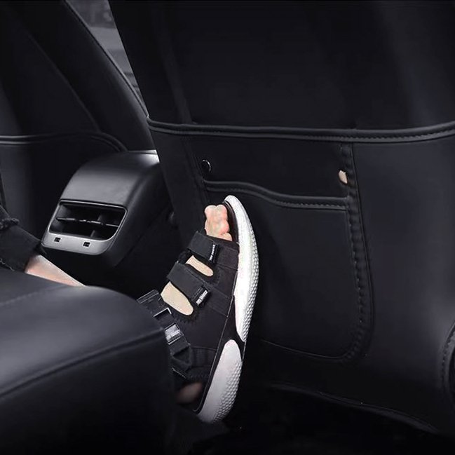 Seat Back Kick Protector for Model 3/Y | Storage Pockets | Easy Clean |