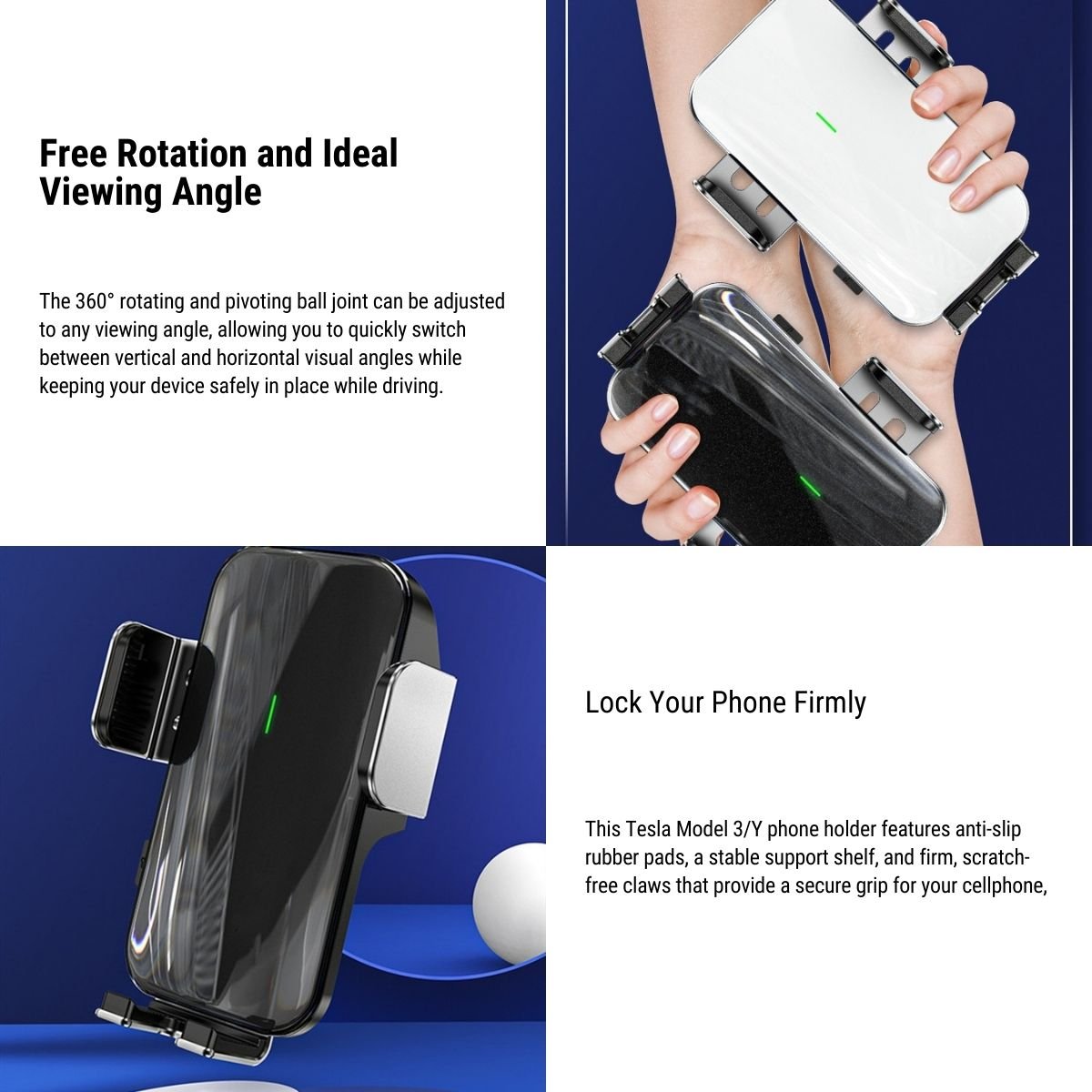Solar Mobile Phone Holder for Model 3/Y |