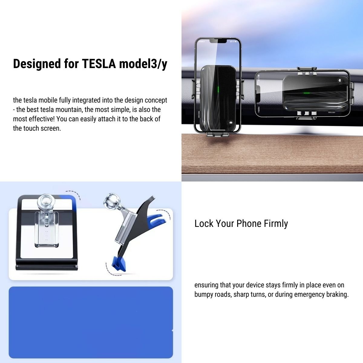 Solar Mobile Phone Holder for Model 3/Y |