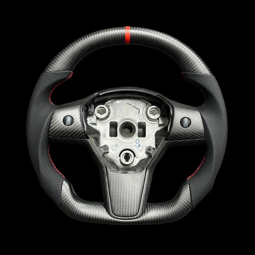 Sport Carbon Fiber Steering Wheel for Tesla Model 3 / Y【Style 25】