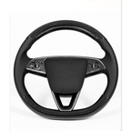Real Dry Carbon Fiber Steering Wheel Bezel Overlay for Model 3 Highland & Model Y Juniper (3 Pieces)