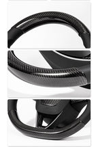 Steering Wheel Trim Covers for Model Y Juniper / Model 3 Highland | Real Dry Carbon Fiber