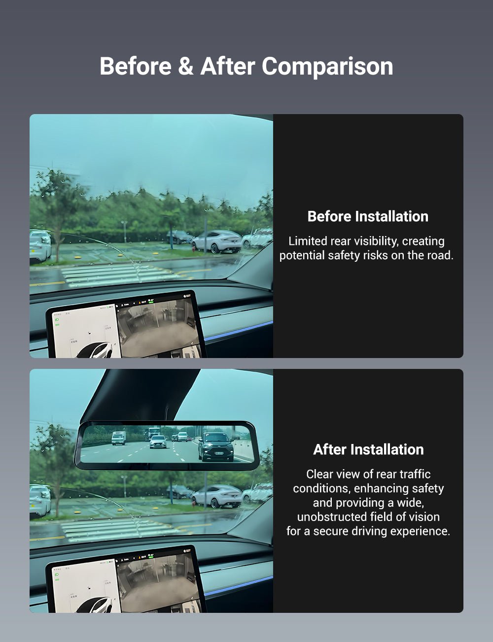 Streaming Rearview Mirror Recorder for Model 3 Highland / Model Y Juniper (HW4.0) |