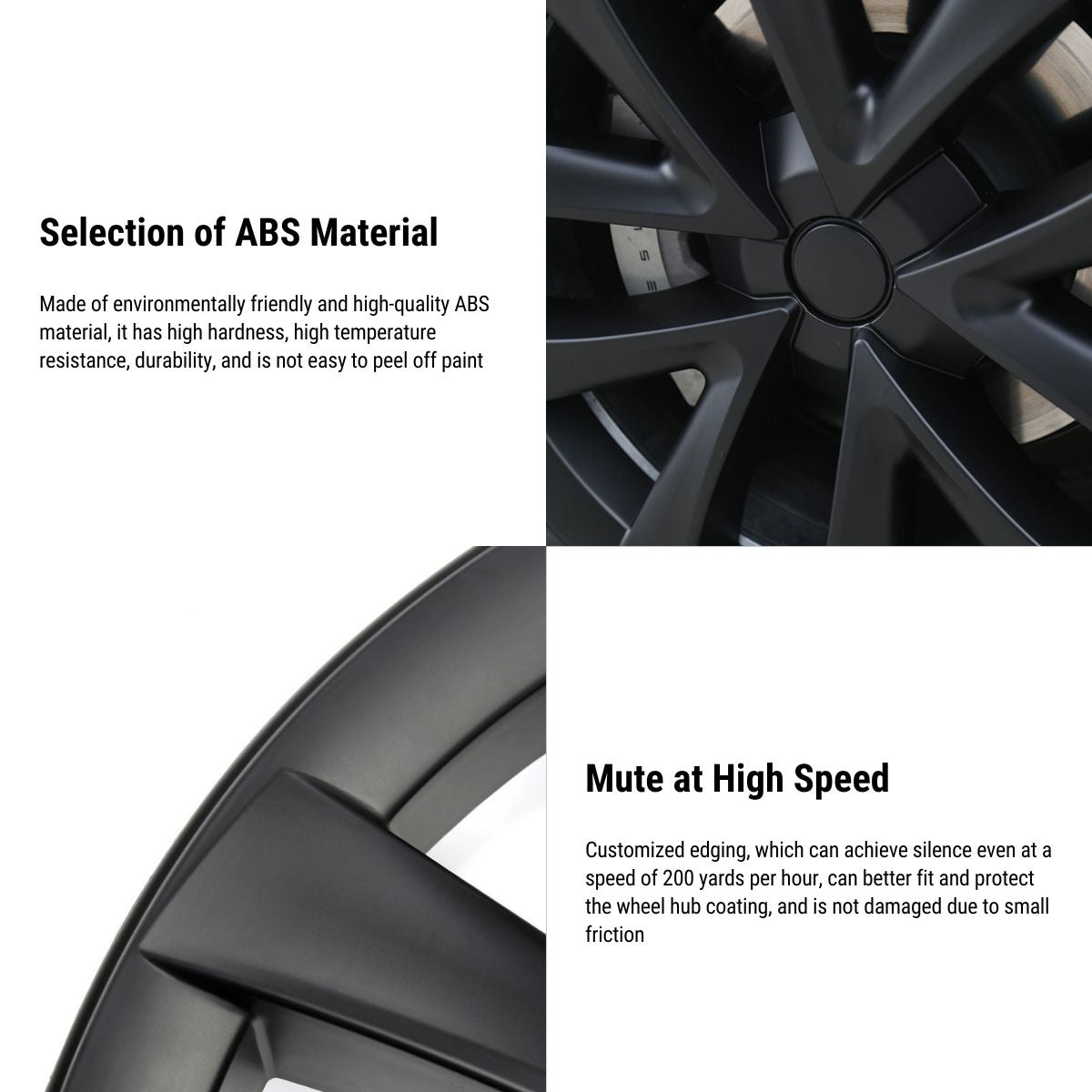 18″ Wheel Caps S Plaid Style for Tesla Model 3 (4PCS)