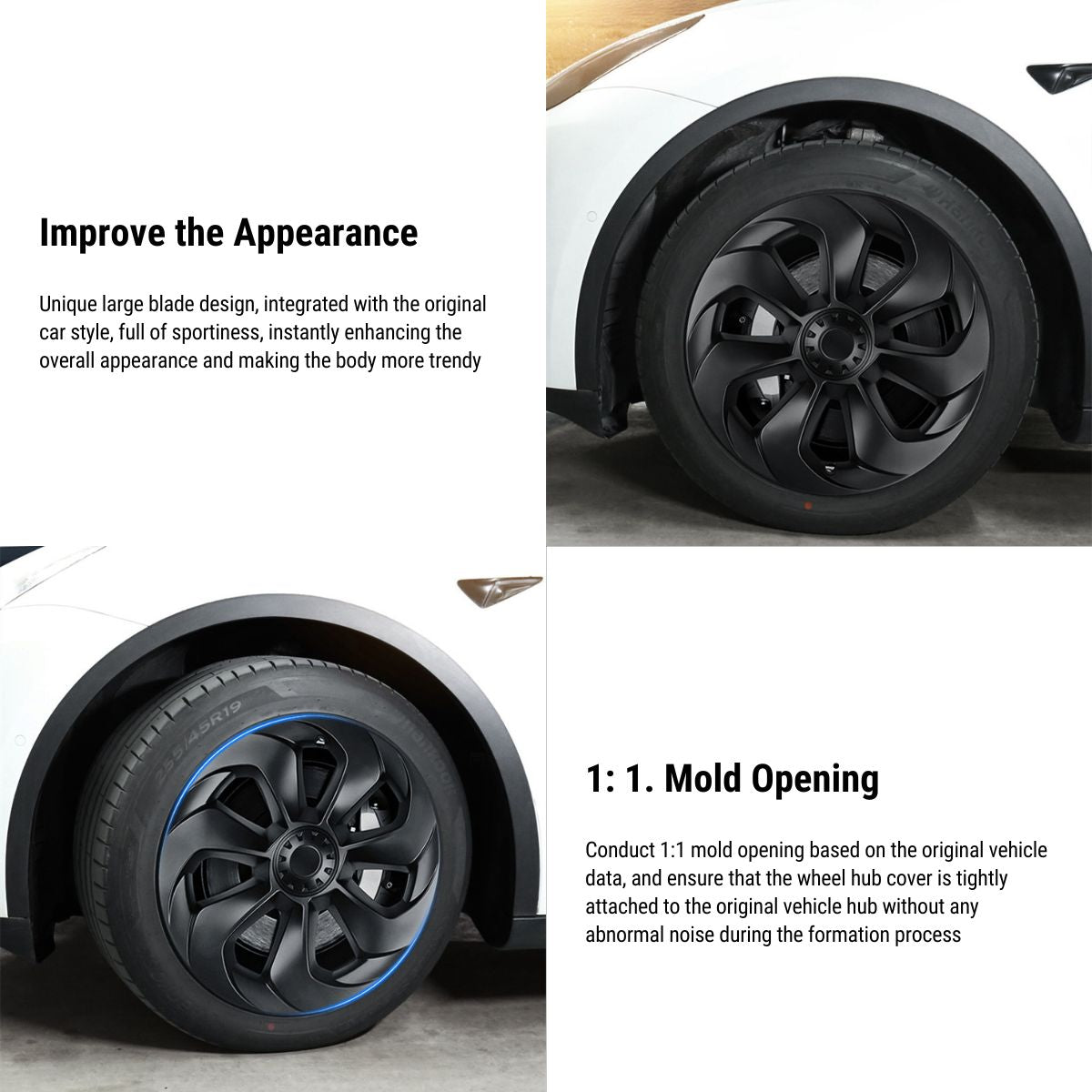 19″ Big Blade Wheel Covers For Model Y (4PCS)