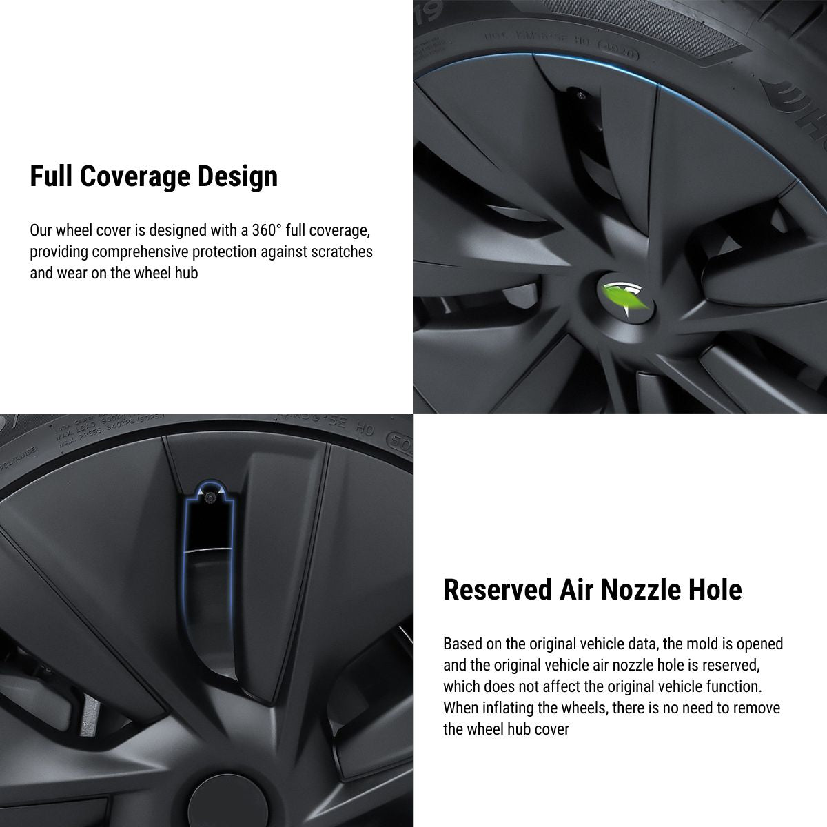 19″ Gemini Dark Wheels Cover for Model Y (4PCS)