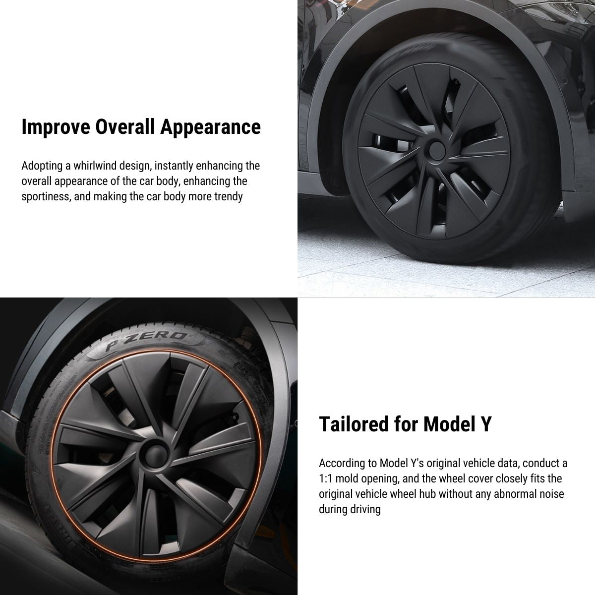19″ Gemini Dark Wheels Cover for Model Y (4PCS)