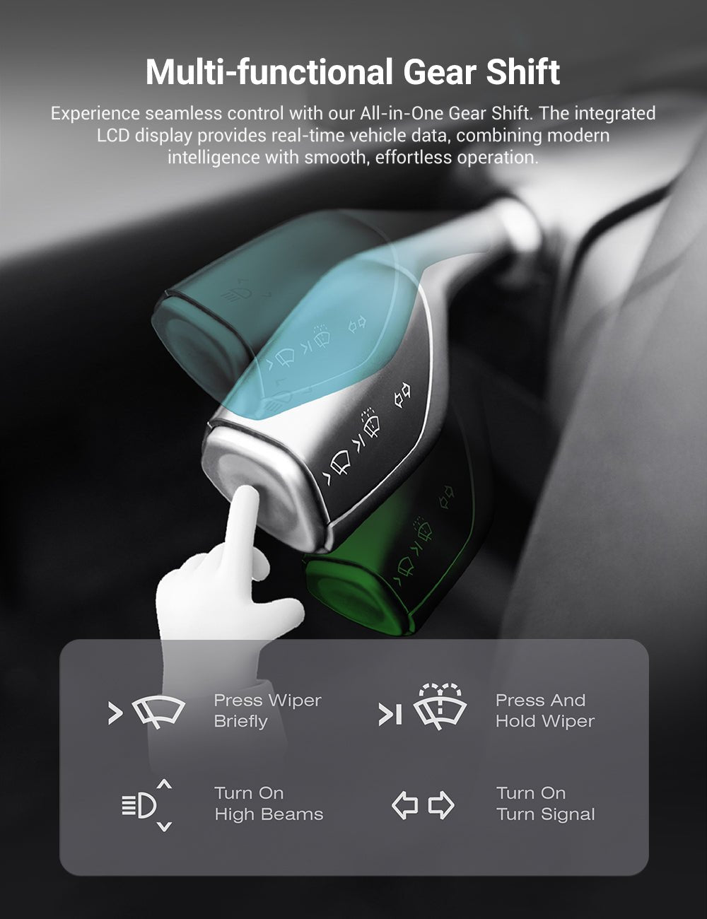 7′′ Gear Shift Touch Screen Dashboard Display for Model 3 Highland / Model Y Juniper