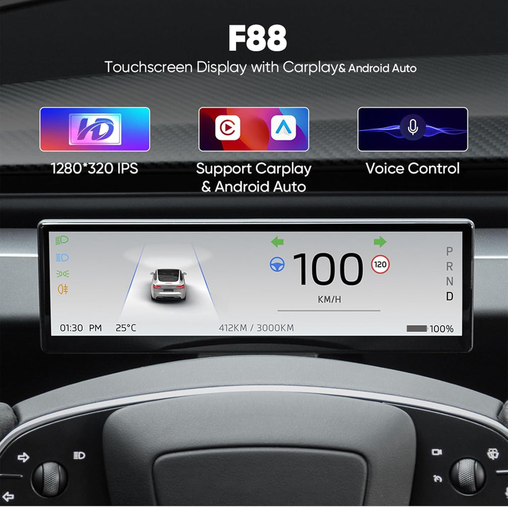 8.8 Inch Touch Screen Instrument Cluster Dashboard Display for Model 3 / Y