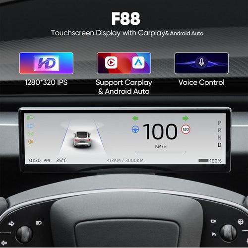 8.8 Inch Touch Screen Instrument Cluster Dashboard Display for Model 3 / Y