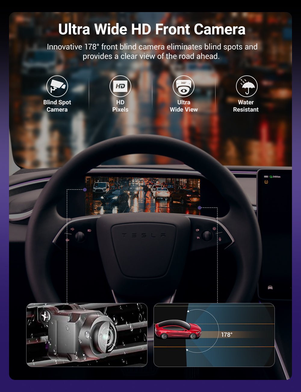 8.9'' Dashboard Display with Ambient Lighting for Model 3 Highland / Model Y Juniper