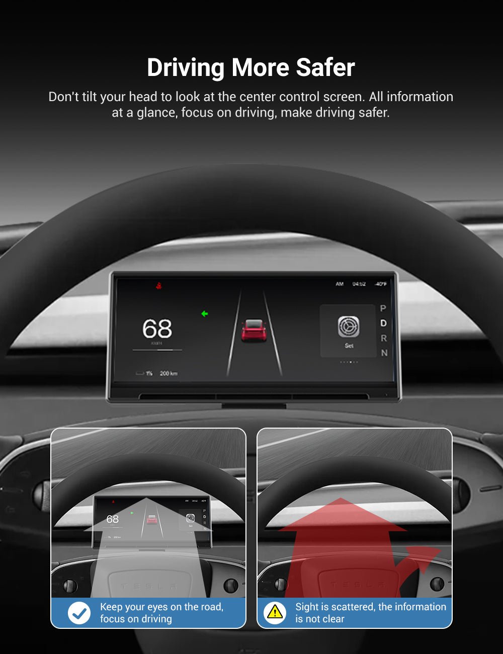 F9 Pro Screen Dashboard Display With Carplay & Android Auto for Model 3 / Model Y