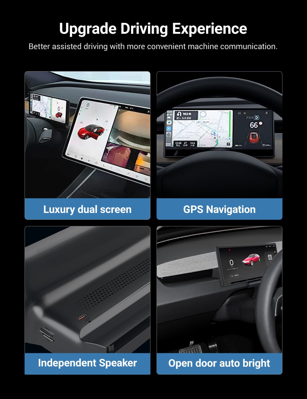 F9 Pro Screen Dashboard Display With Carplay & Android Auto for Model 3 / Model Y