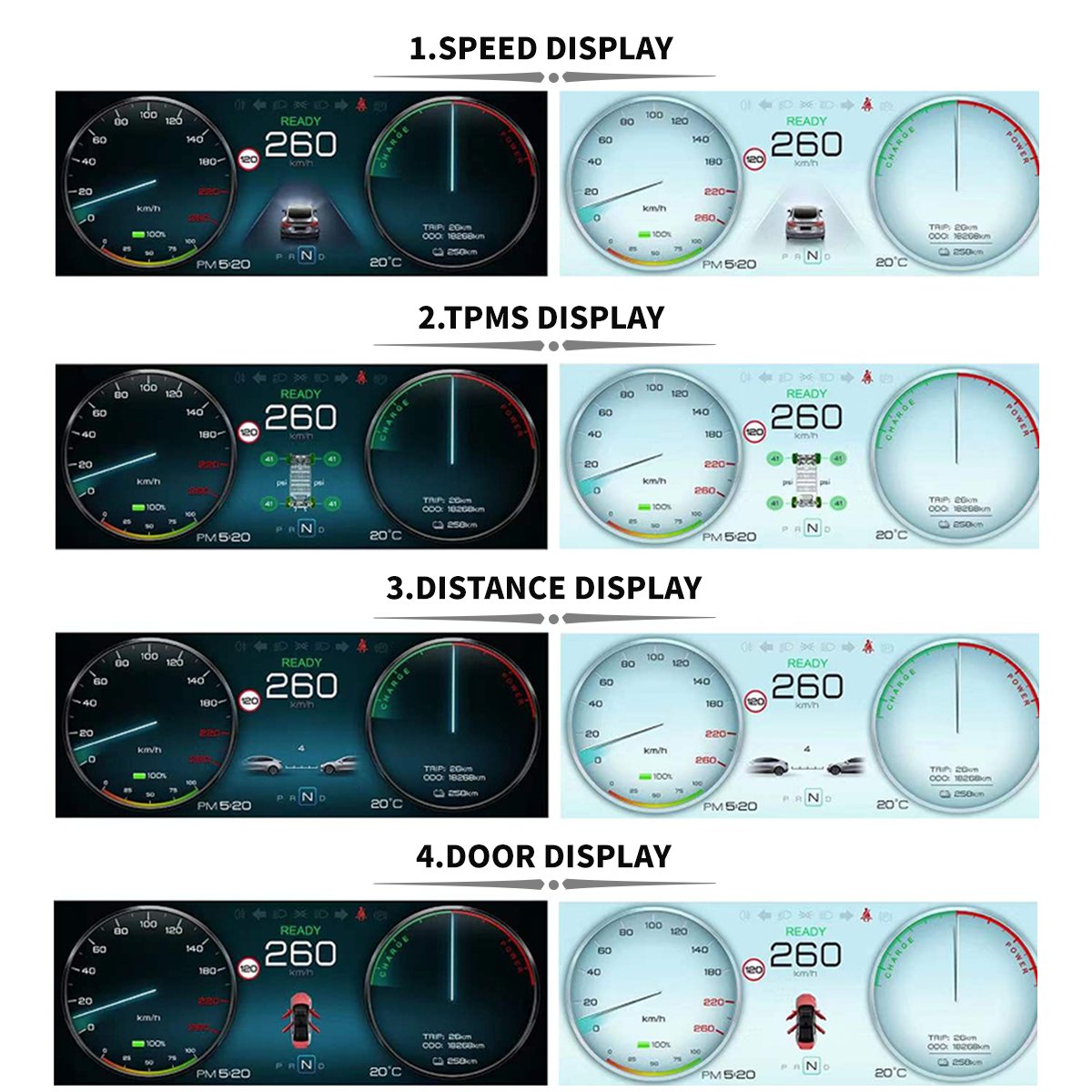 9‘’ Carplay Instrument Dashboard Screen Display for Model 3 / Y