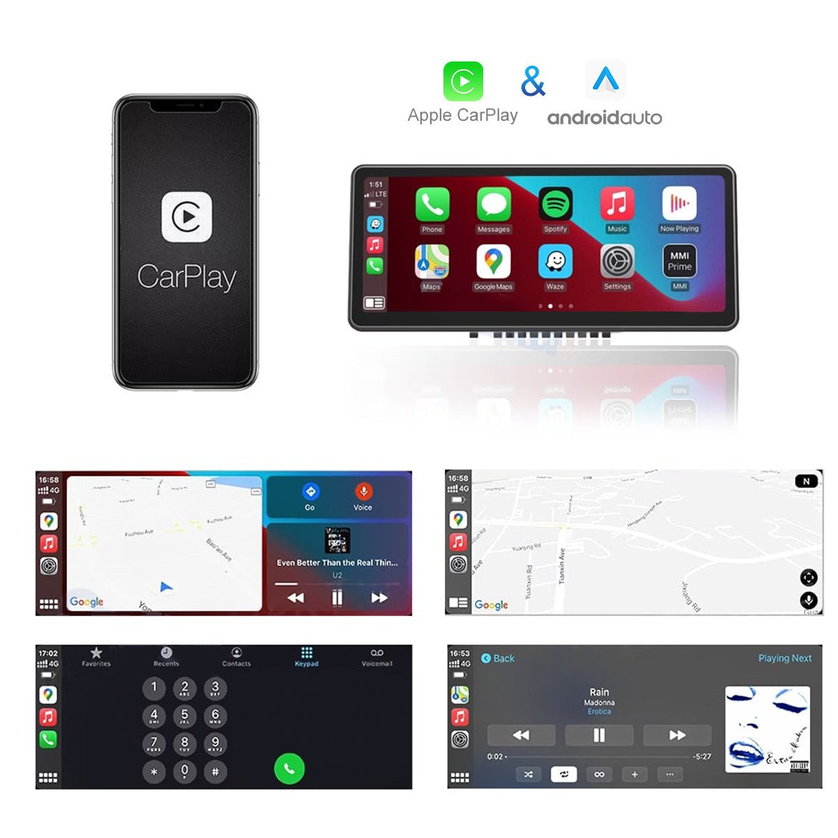 9‘’ Carplay Instrument Dashboard Screen Display for Model 3 / Y