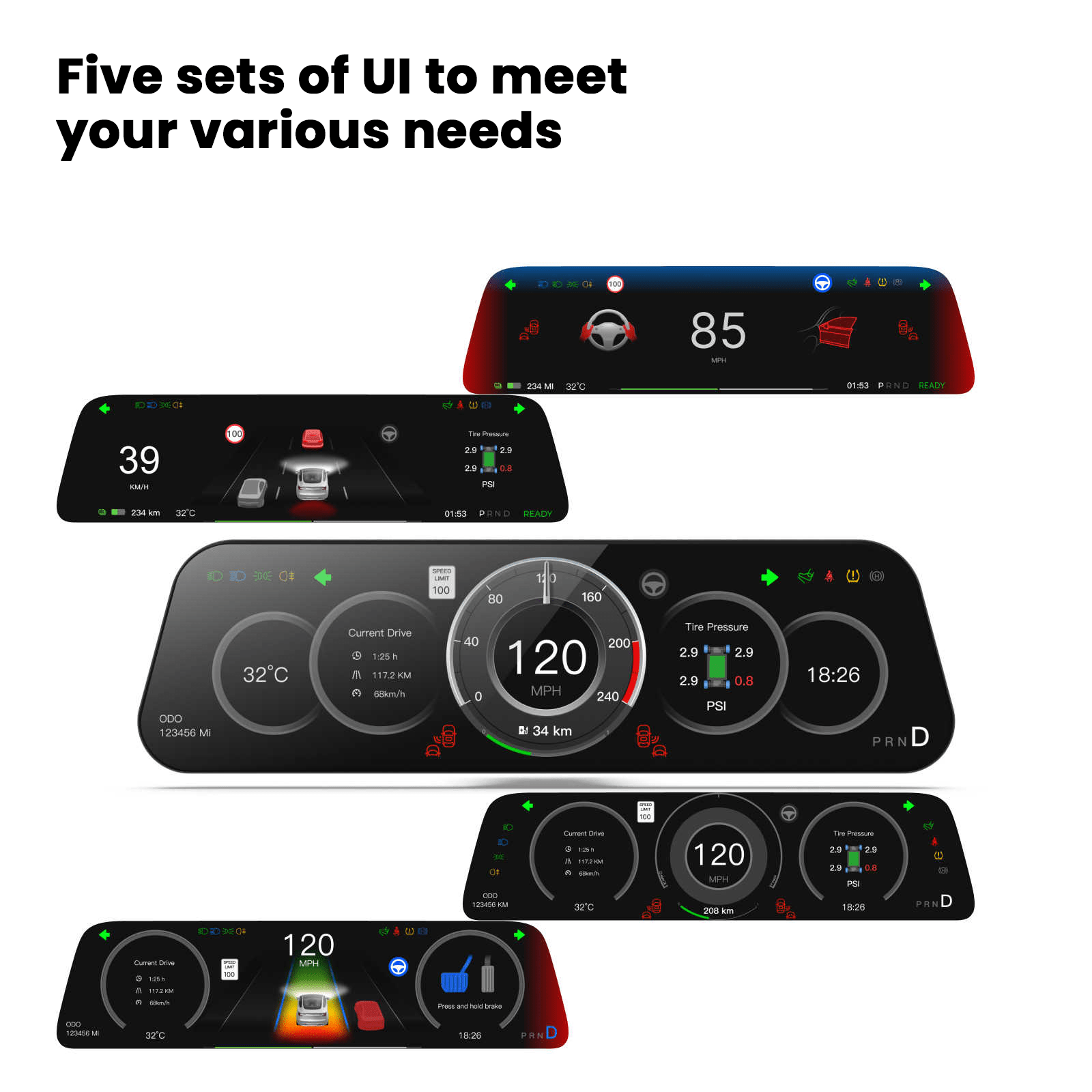 9.6 Inch Instrument Cluster Dashboard Display for Model 3 / Y