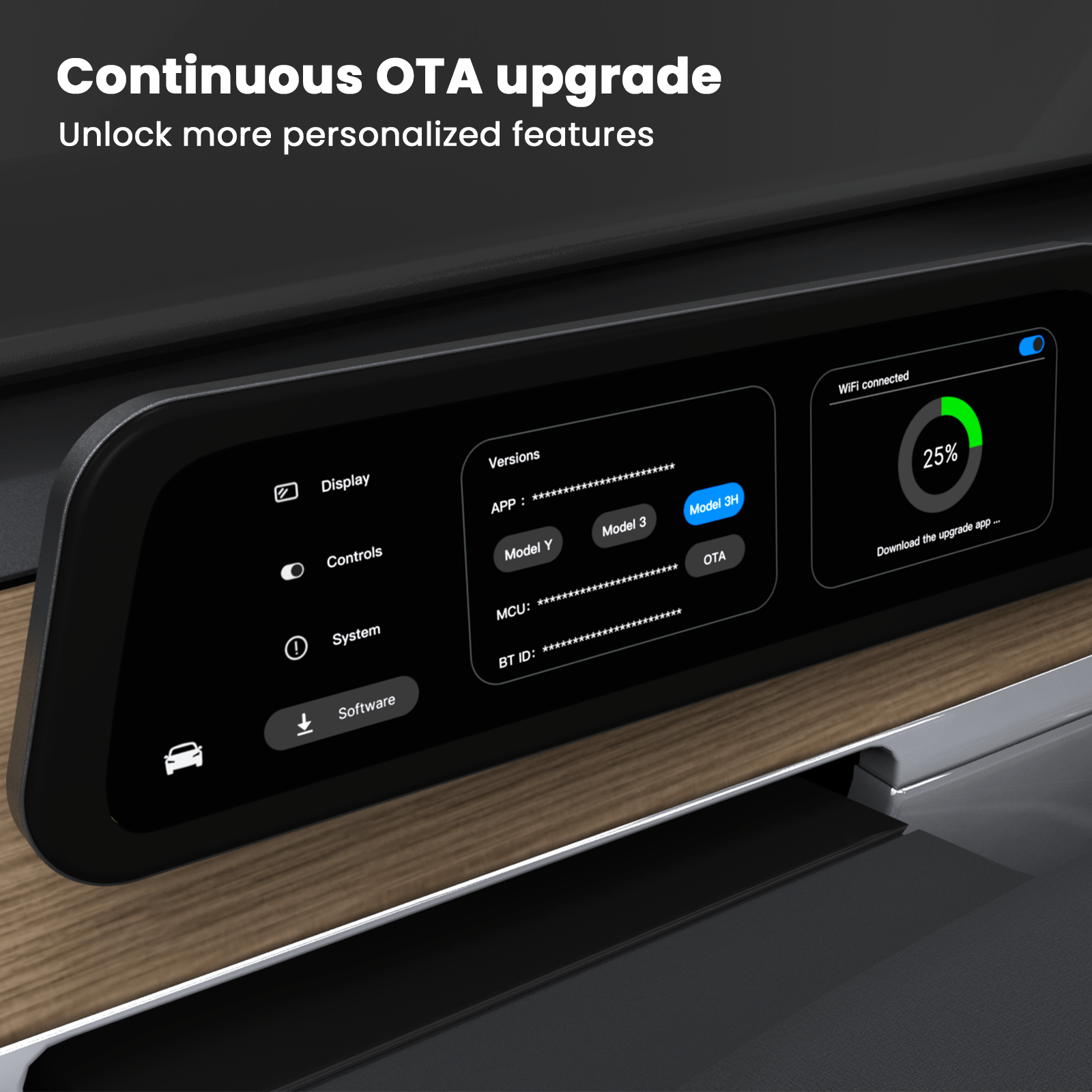 9.6 Inch Instrument Cluster Dashboard Display for Model 3 / Y