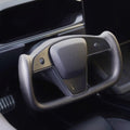 Touch Horn Carbon Fiber Yoke Plaid Steering Wheel Upgrade for Tesla Model S / X 2021-2023