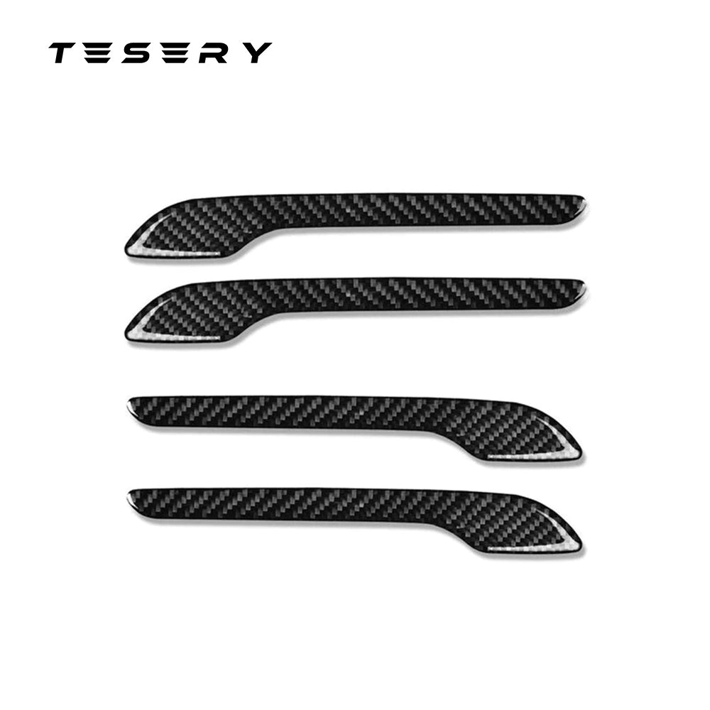 Door Handle Protect Cover for Tesla Model 3 / Y - Carbon Fiber Exterior Mods