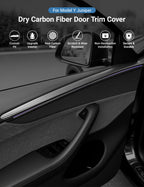Dry Carbon Fiber Door Trim Cover for Tesla Model Y Juniper