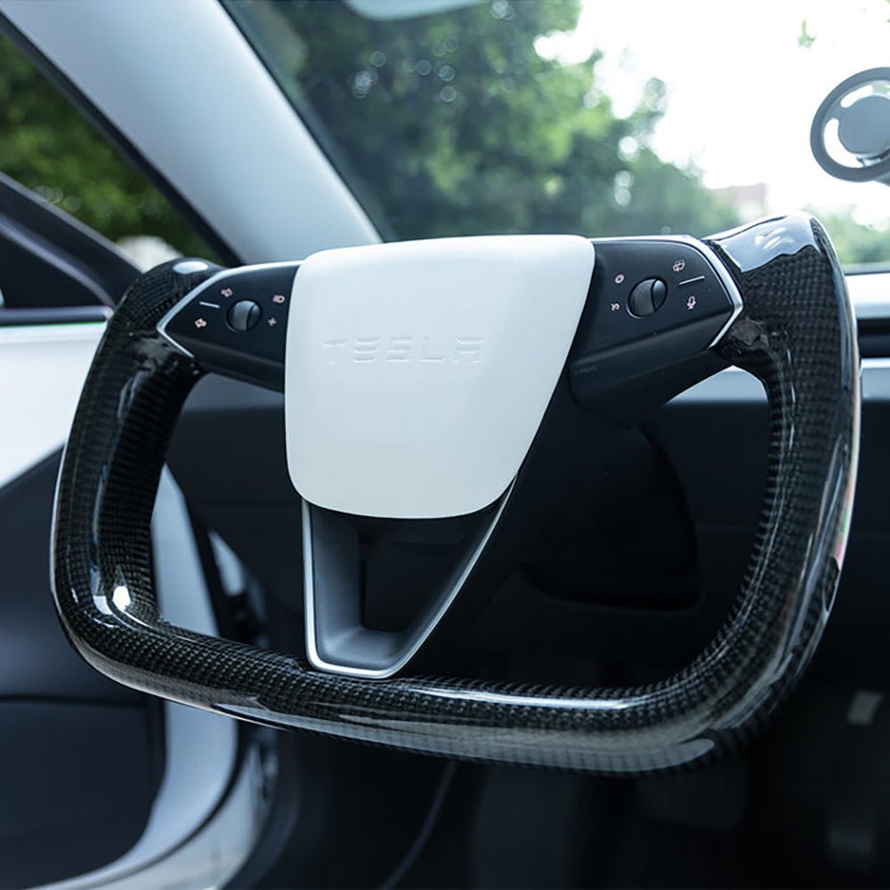 Full Carbon Fiber Yoke Steering Wheel for Model 3 Highland & Model Y Juniper