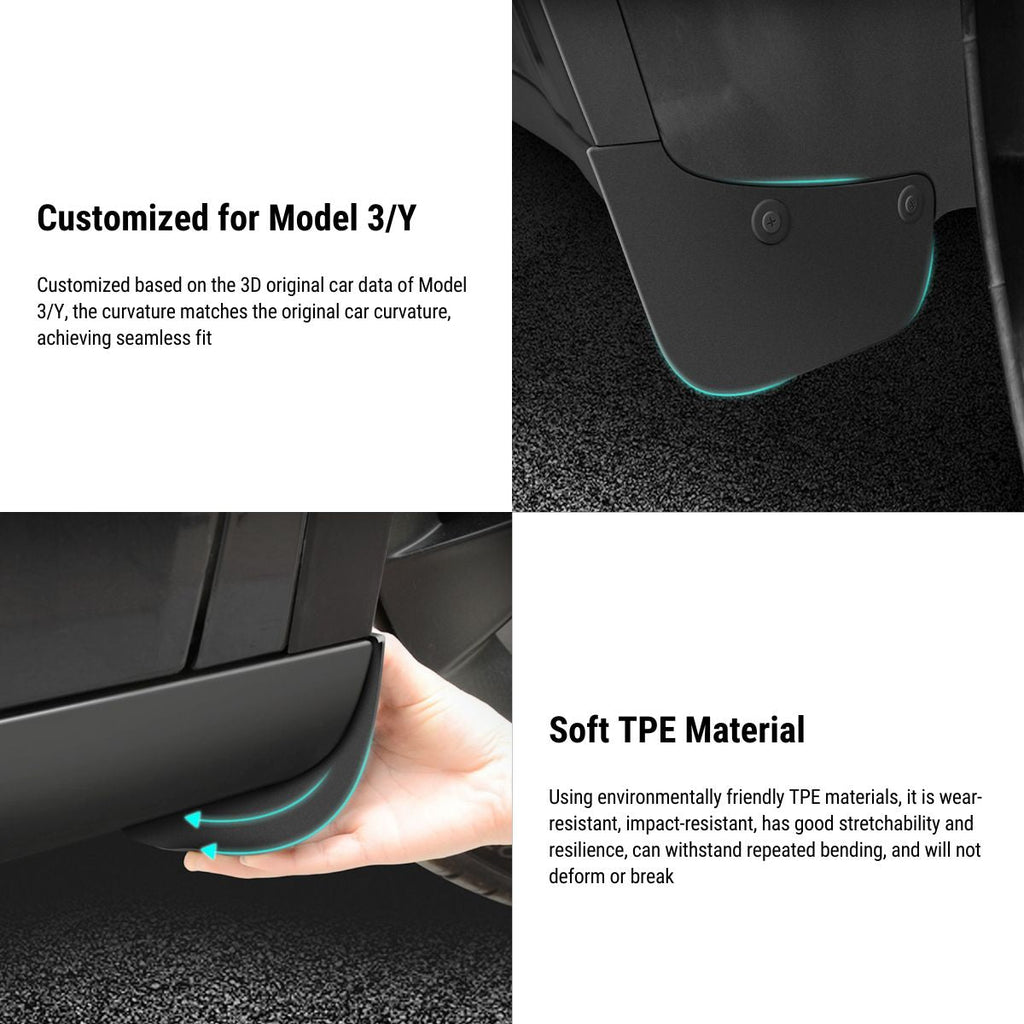 Hidden Form Mudflaps Kit for Model 3 Highland / Y (4PCS)