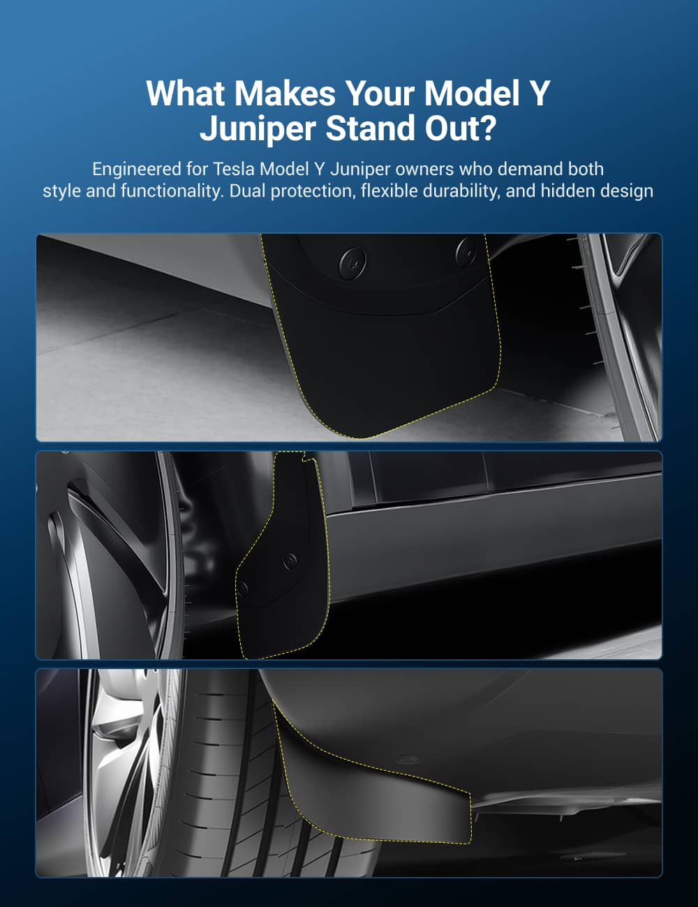 Hidden Mud Flaps for Model Y Juniper | Invisible Protection