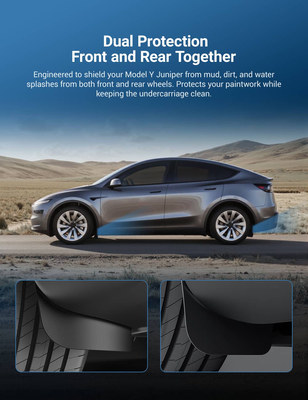 Hidden Mud Flaps for Model Y Juniper | Invisible Protection