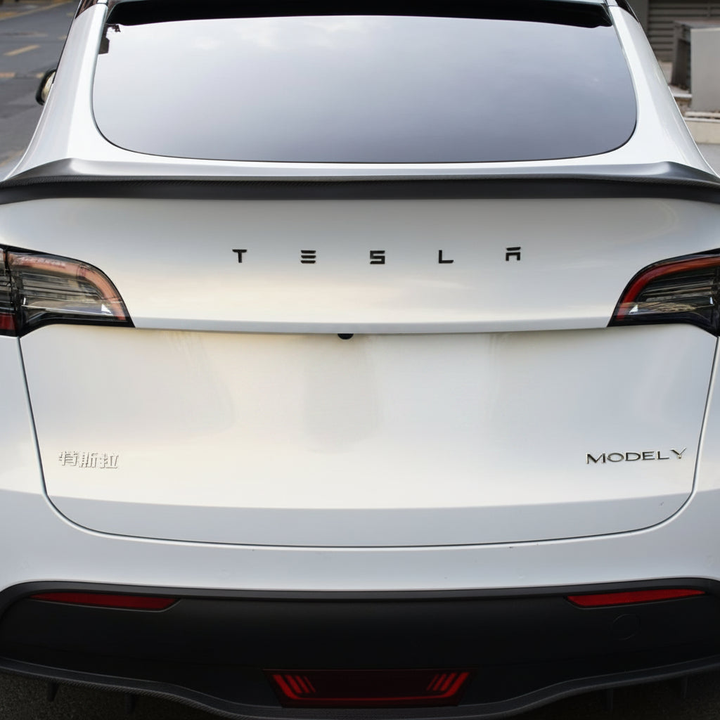 Logo Cover Front Badge Rear Letters Emblem for Tesla Model 3 / Y - Real Carbon Fiber Exterior