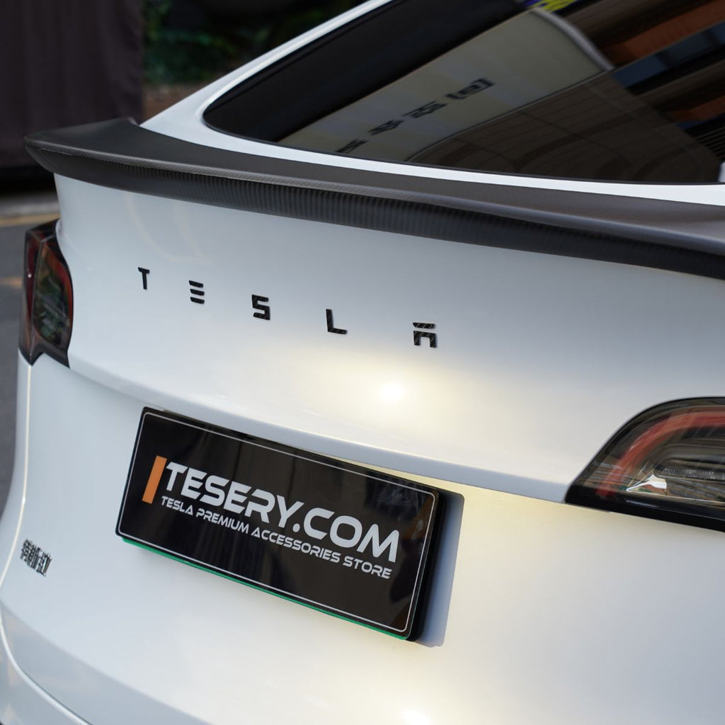 Logo Cover Front Badge Rear Letters Emblem for Tesla Model 3 / Y - Real Carbon Fiber Exterior