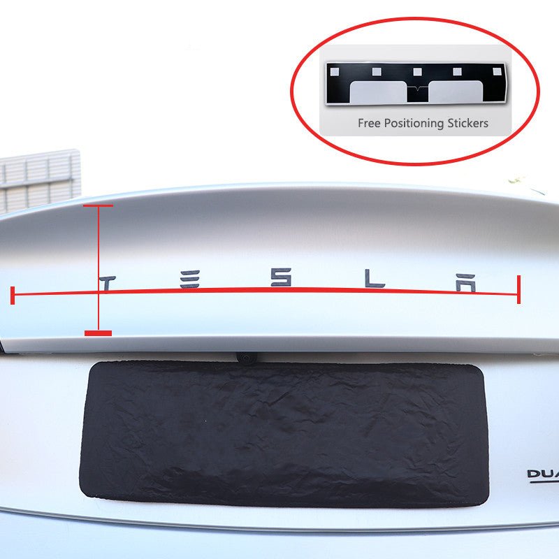 Logo Cover Front Badge Rear Letters Emblem for Tesla Model 3 / Y - Real Carbon Fiber Exterior